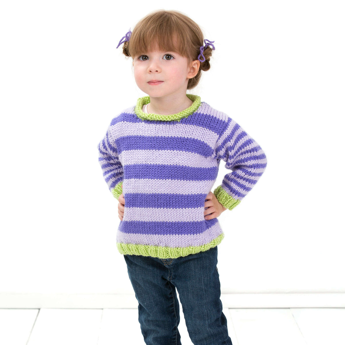 Knit Pullover made in Red Heart Soft Baby Steps Yarn