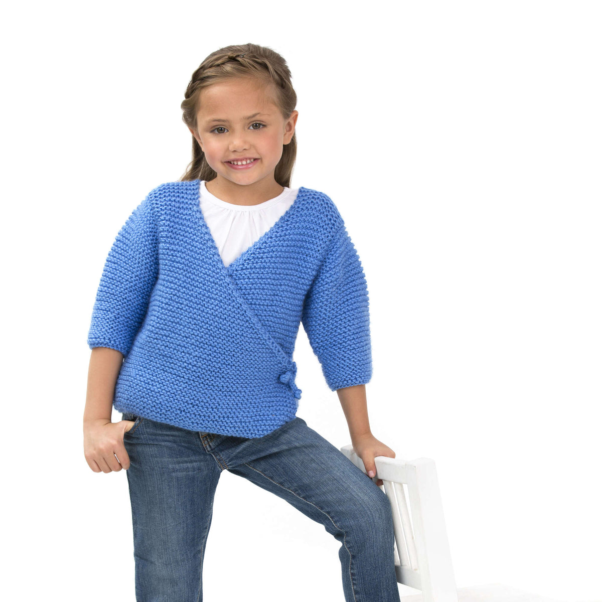 Knit Sweater made in Red Heart Soft Baby Steps Yarn