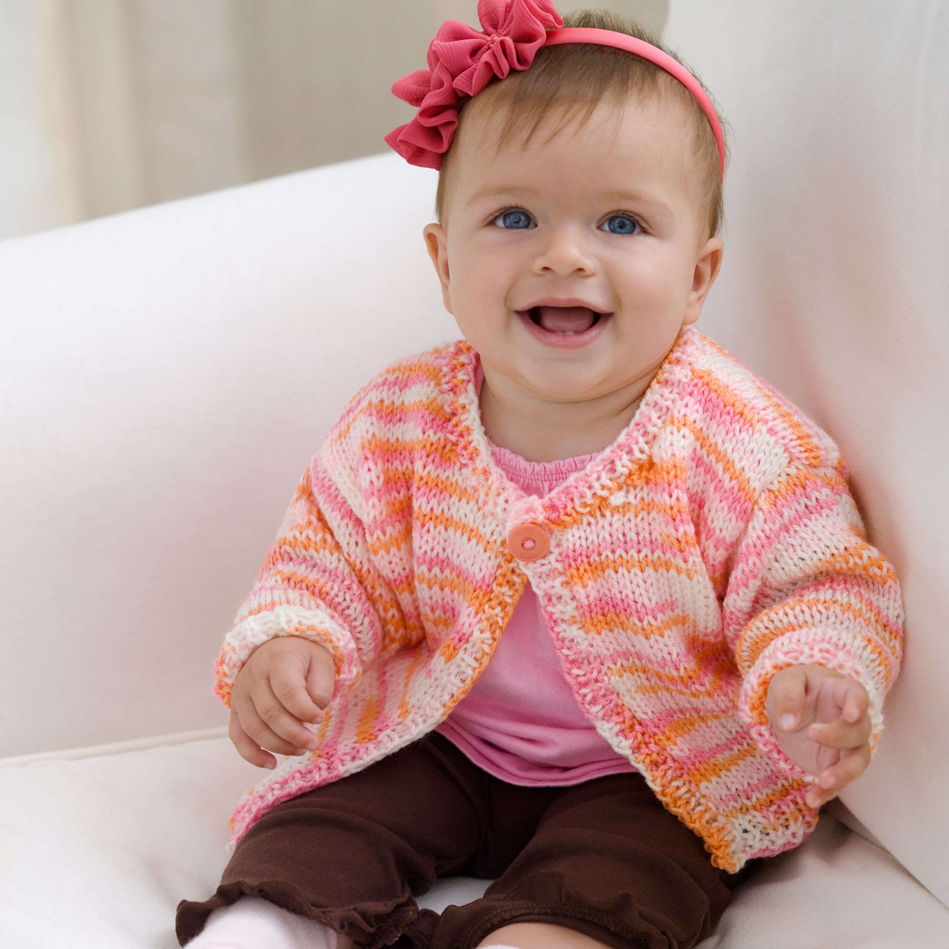 Free Red Heart Easy Knit Baby-to-Toddler Cardi Pattern