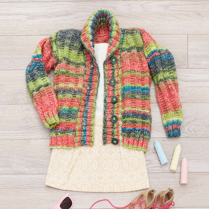 Red Heart Little Scholar Knit Cardigan Red Heart Little Scholar Knit Cardigan