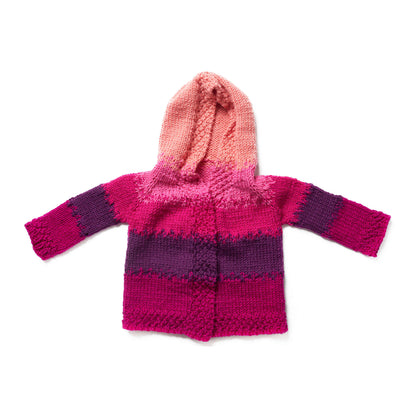 Red Heart Knit Girls Chic Hooded Sweater 4 yrs.