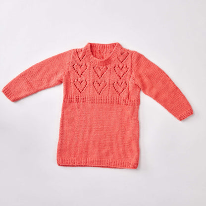 Red Heart Knit Child's Heart Yoke Tunic Knit Tunic made in Red Heart Baby Hugs Light Yarn