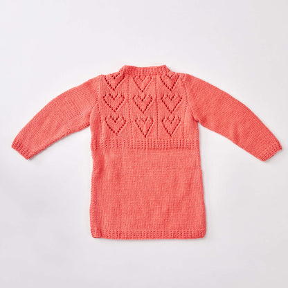 Red Heart Knit Child's Heart Yoke Tunic Knit Tunic made in Red Heart Baby Hugs Light Yarn