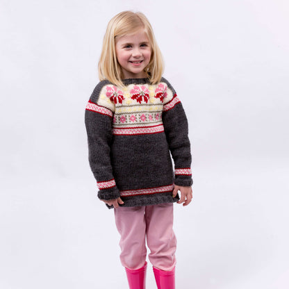 Red Heart Knit Girls Fair Isle Tunic Knit Tunic made in Red Heart Super Saver Yarn