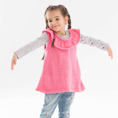 Red Heart Rockin' the Ruffles Tunic Knit Tunic made in Red Heart Baby Hugs Medium Yarn