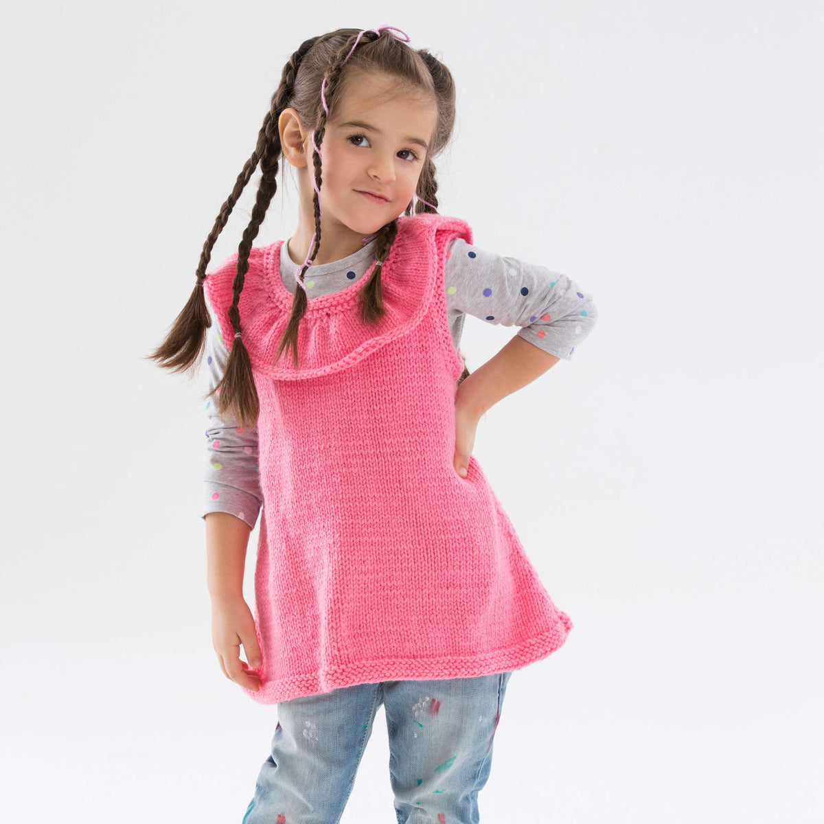 Knit Tunic made in Red Heart Baby Hugs Medium Yarn