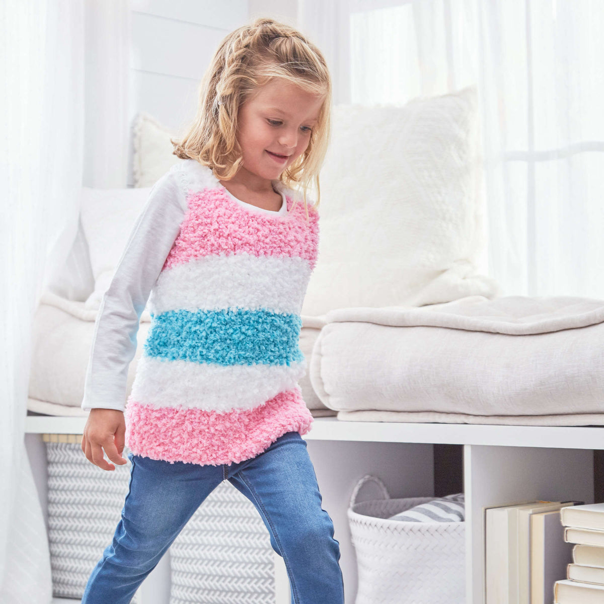 Knit Tunic made in Red Heart Buttercup Yarn