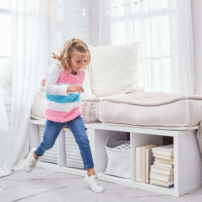 Red Heart Knit Sweet Stripes Tunic Knit Tunic made in Red Heart Buttercup Yarn