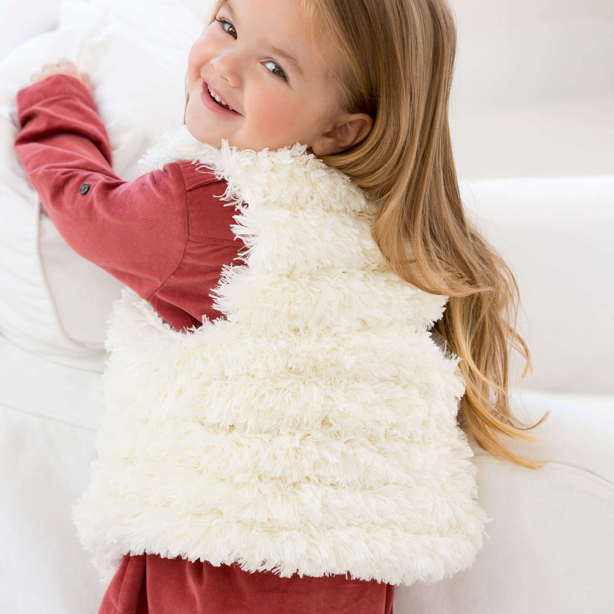 Knit Vest made in Red Heart Soft Baby Steps Yarn