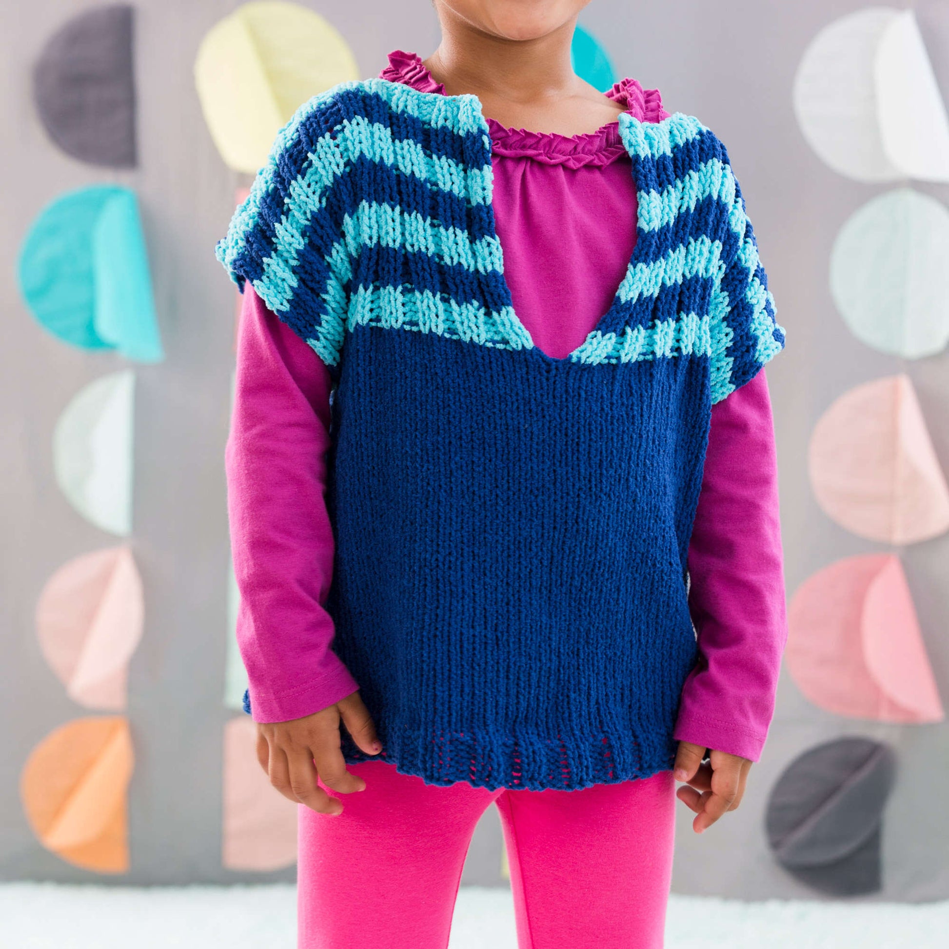 Free Red Heart Knit Child's Fashion Vest Pattern