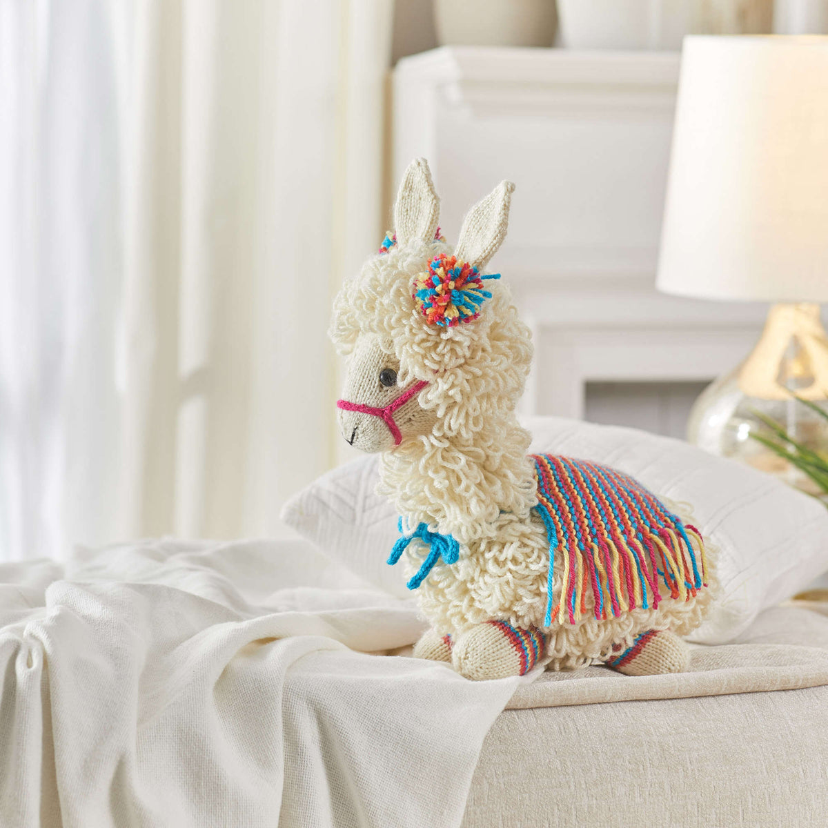 Knit Llama made in Red Heart With Love Yarn