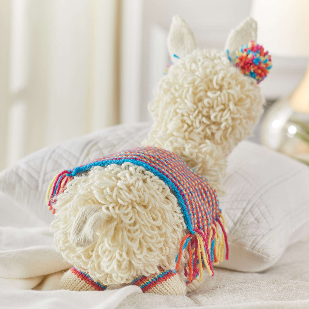 Knit Llama made in Red Heart With Love Yarn