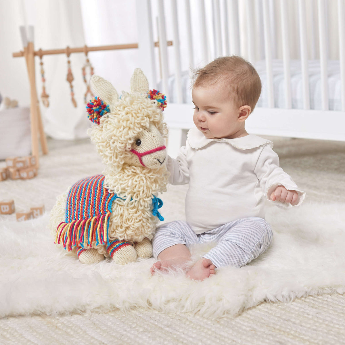 Knit Llama made in Red Heart With Love Yarn