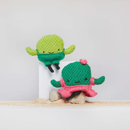 Red Heart Prickles And Pear Knit Cactus Knit Toy made in Red Heart Yarn