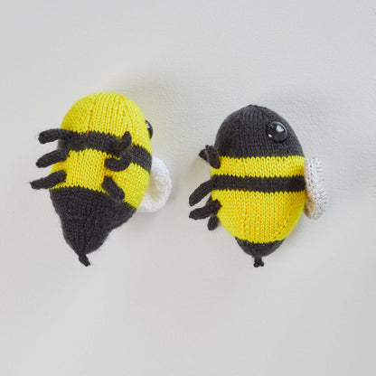 Red Heart Knit Buz And Belinda Bumblebee Knit Toy made in Red Heart Yarn