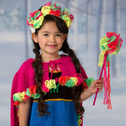 Red Heart Knit Flower Princess Dress & Cape Knit Cape made in Red Heart Super Saver Yarn