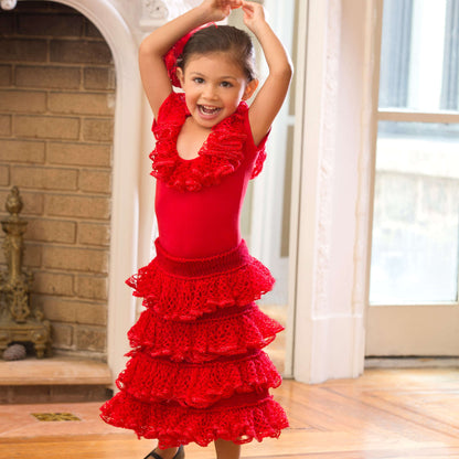 Red Heart Knit Little Flamenco Dancer Knit Costume made in Red Heart Soft Yarn