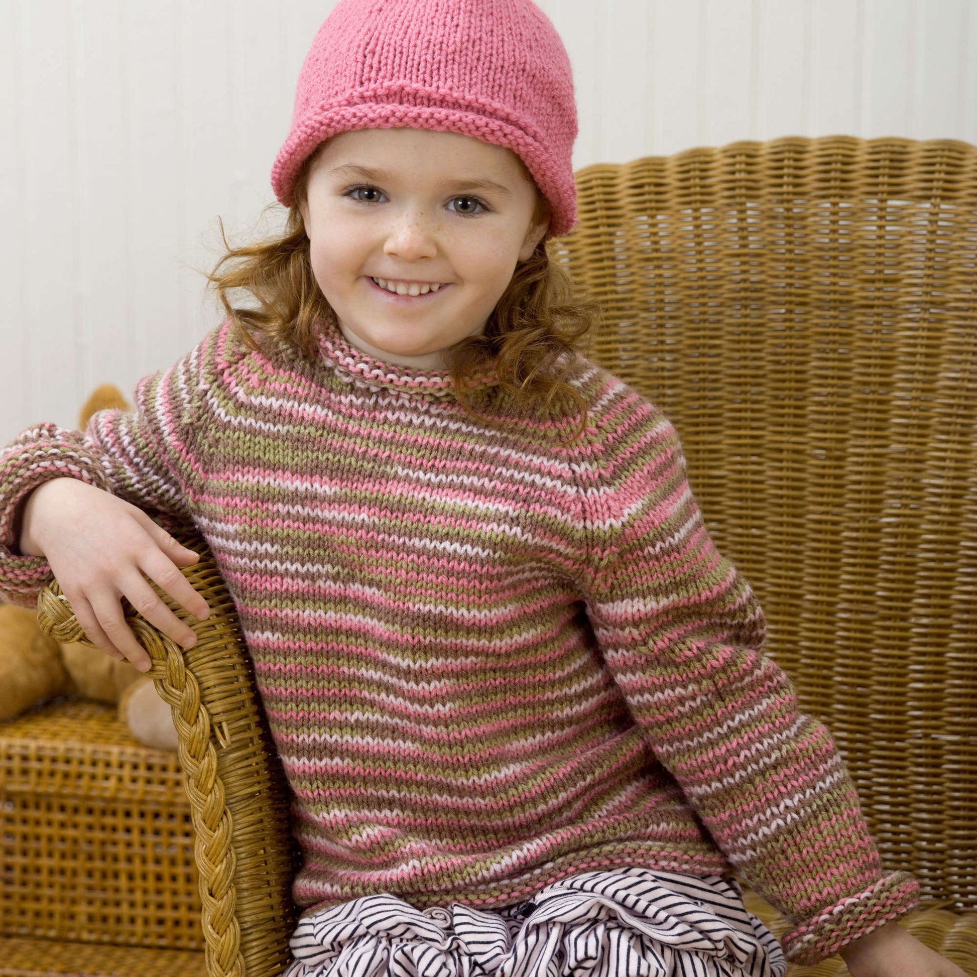 Free Red Heart On A Roll Sweater & Hat Knit Pattern
