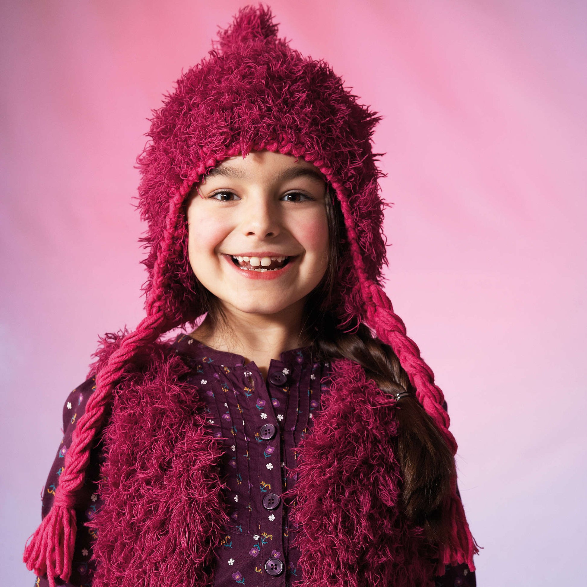 Free Red Heart Furry Hat And Vest Knit Pattern