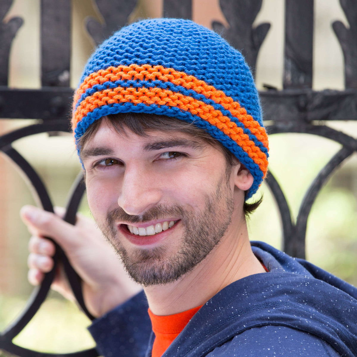 Knit Hat made in Red Heart Heads Up Yarn