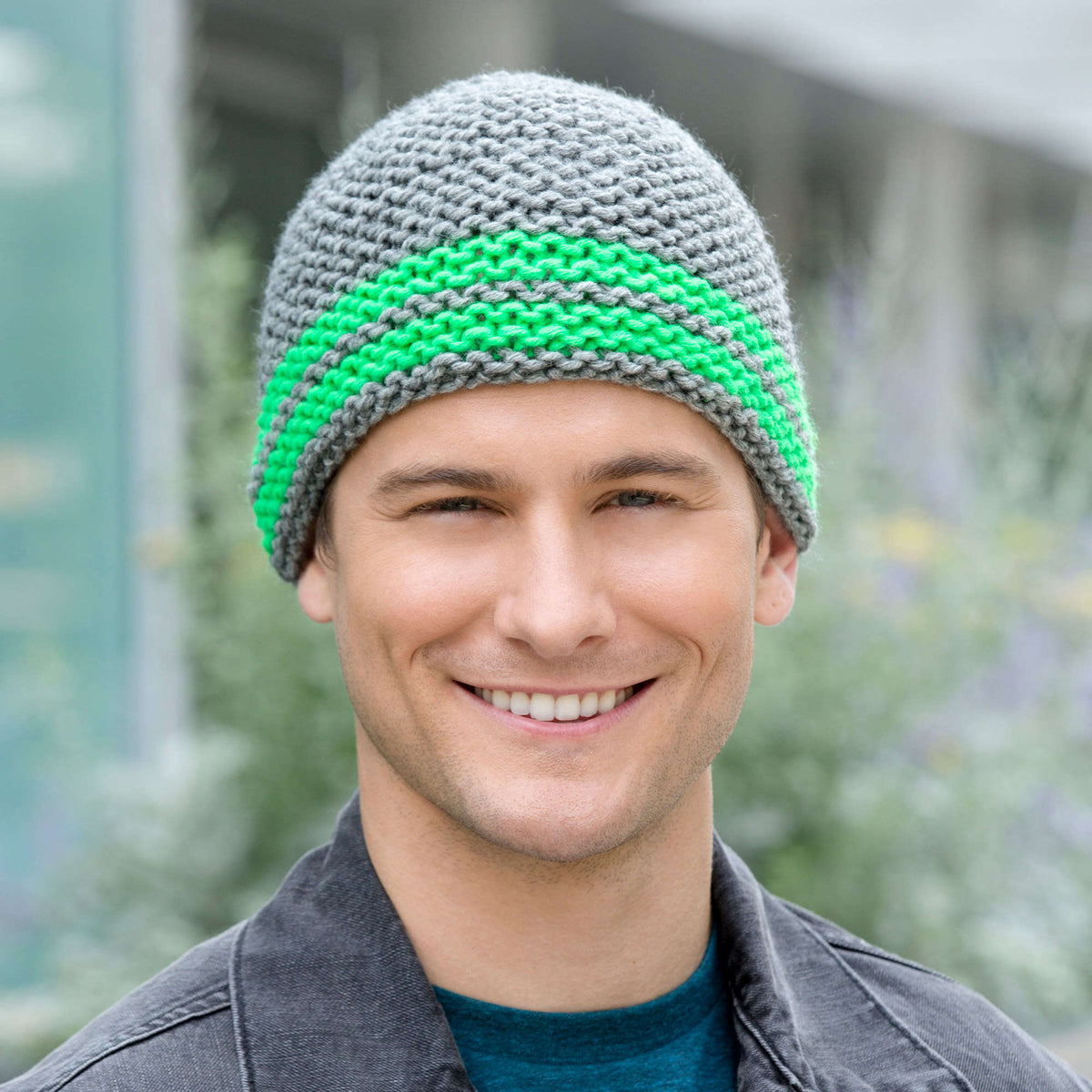 Knit Hat made in Red Heart Heads Up Yarn