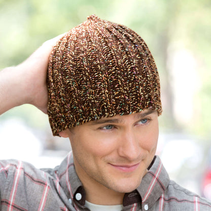 Red Heart Knit Man's Watch Hat Knit Hat made in Red Heart Fiesta Yarn