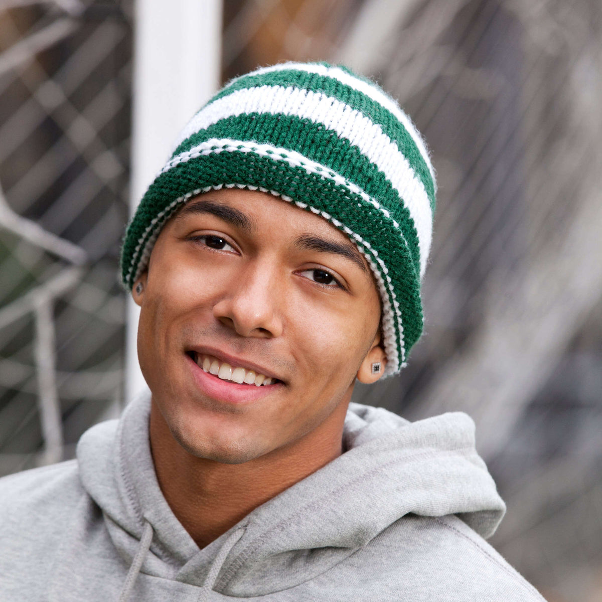 Knit Hat made in Red Heart Team Spirit Yarn