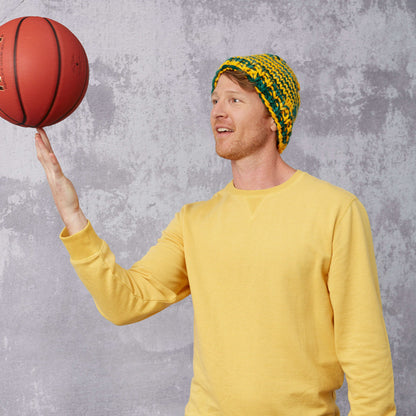 Red Heart Knit Three Cheers Hat Knit Hat made in Red Heart Team Spirit Chunky Yarn