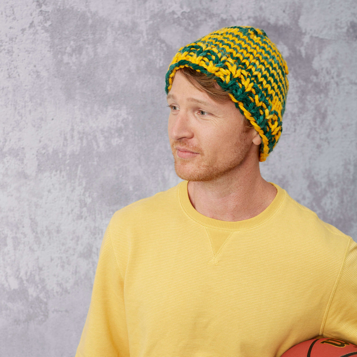 Knit Hat made in Red Heart Team Spirit Chunky Yarn