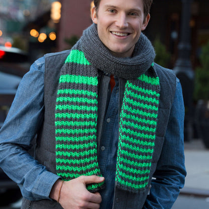 Red Heart Knit Night Shine Scarf Knit Scarf made in Red Heart Reflective Yarn