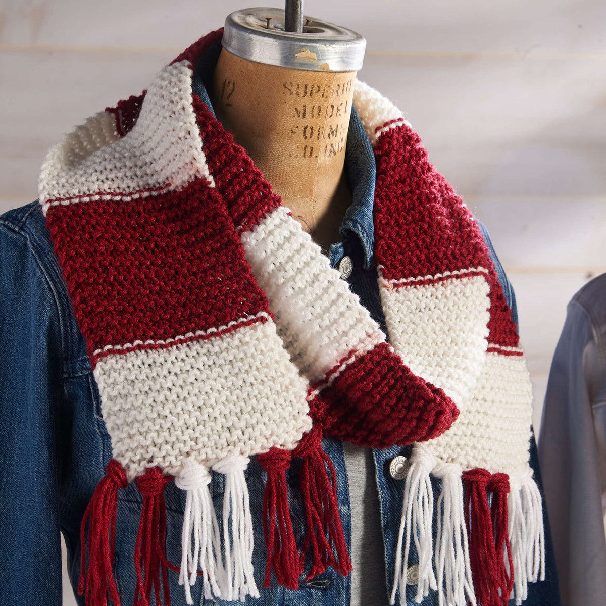 Knit Scarf made in Red Heart Boutique Yarn