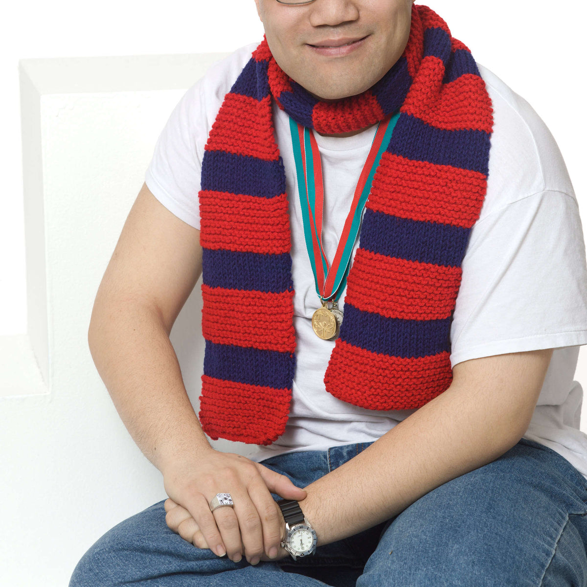 Knit Scarf made in Red Heart Super Saver Yarn