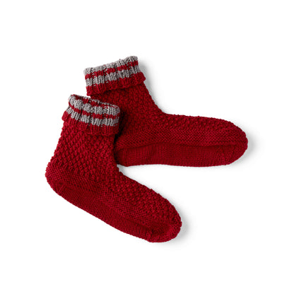Red Heart Get Comfy Knit Slipper Socks One Size / Red