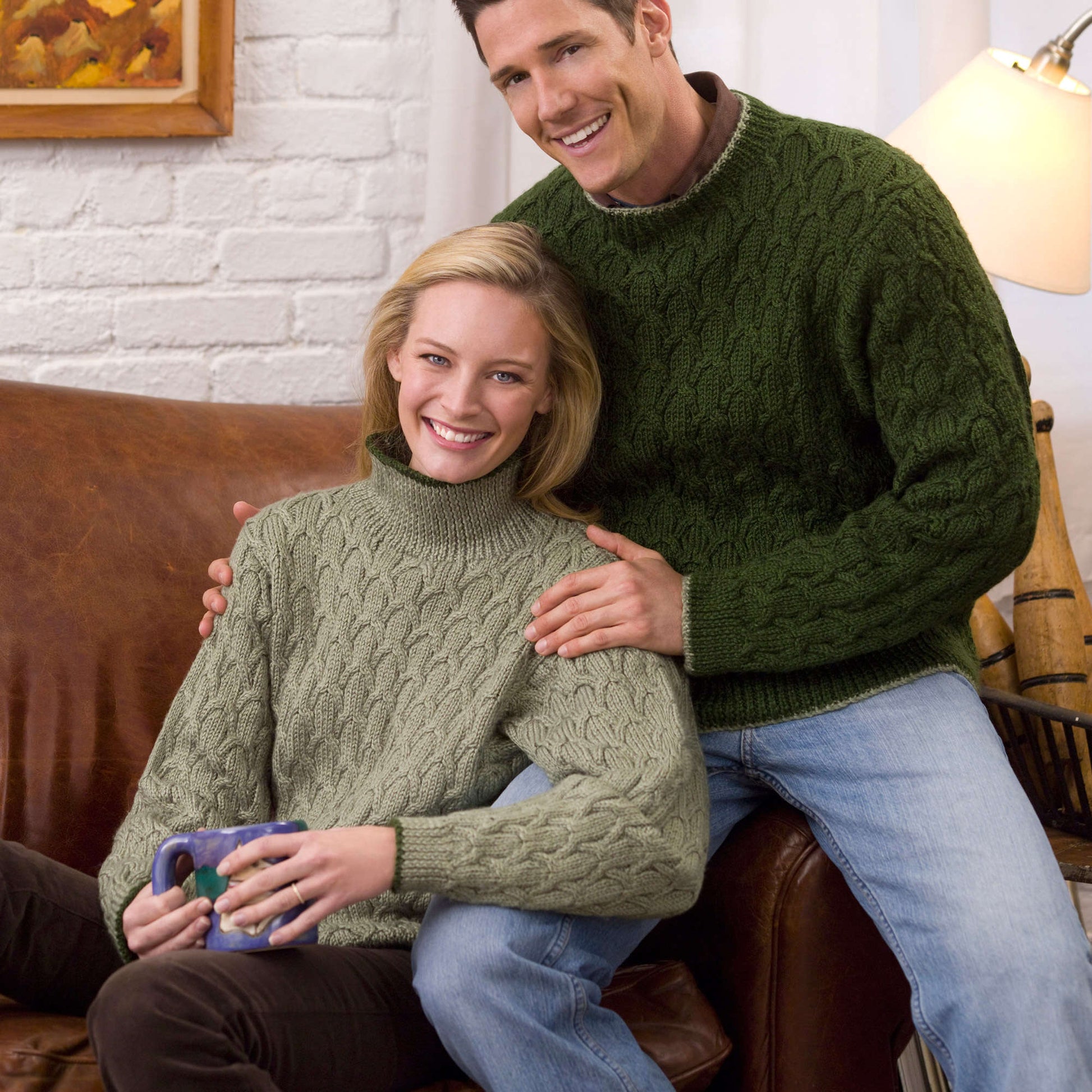 Free Red Heart His Cabled Pullover Knit Pattern