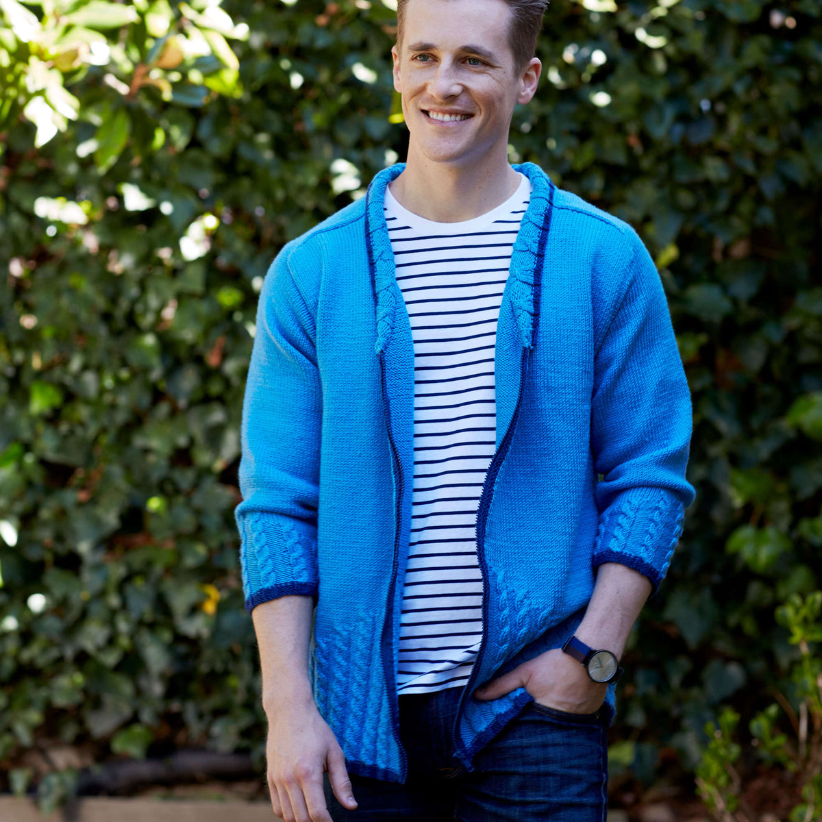 Knit Cardigan made in Red Heart Chic Sheep Yarn