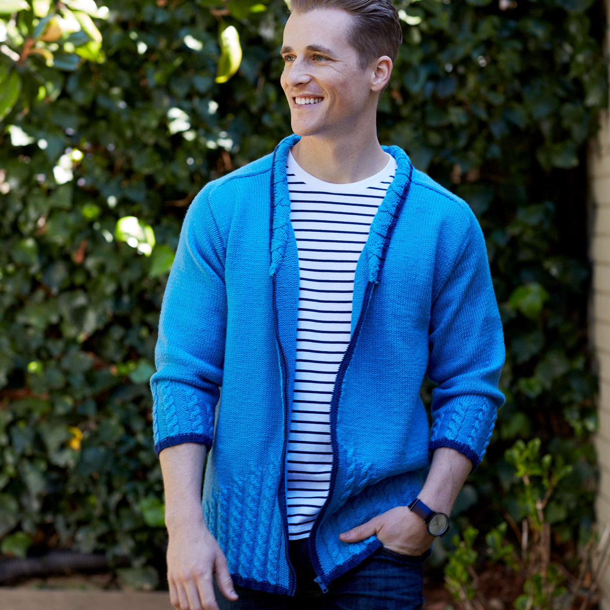 Knit Cardigan made in Red Heart Chic Sheep Yarn