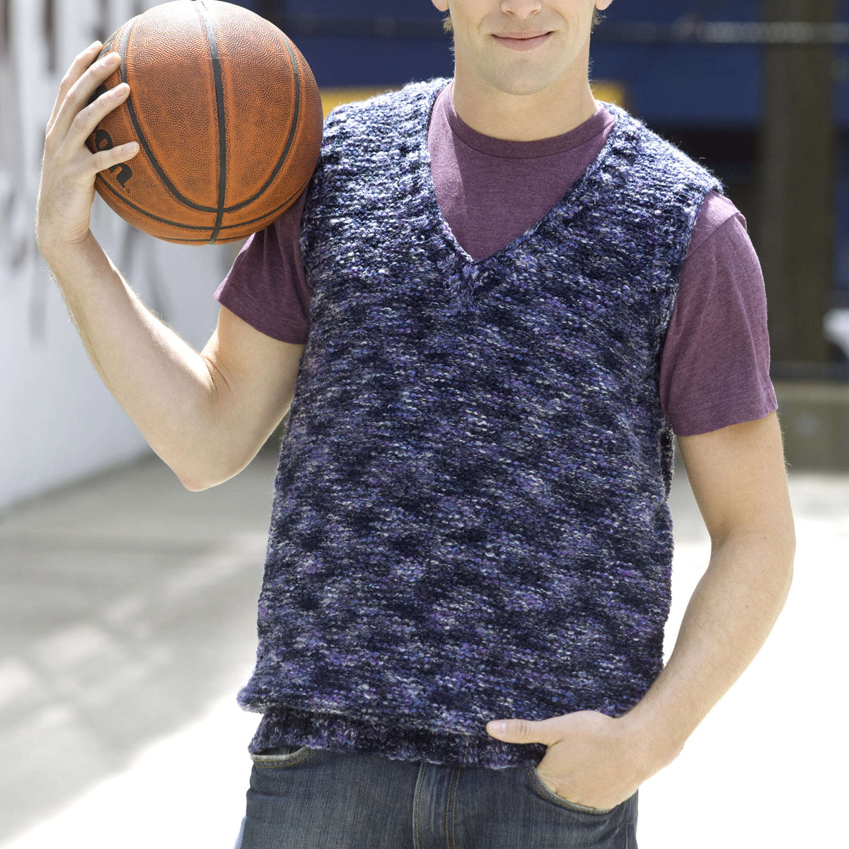 Knit Vest made in Red Heart Artesano Yarn