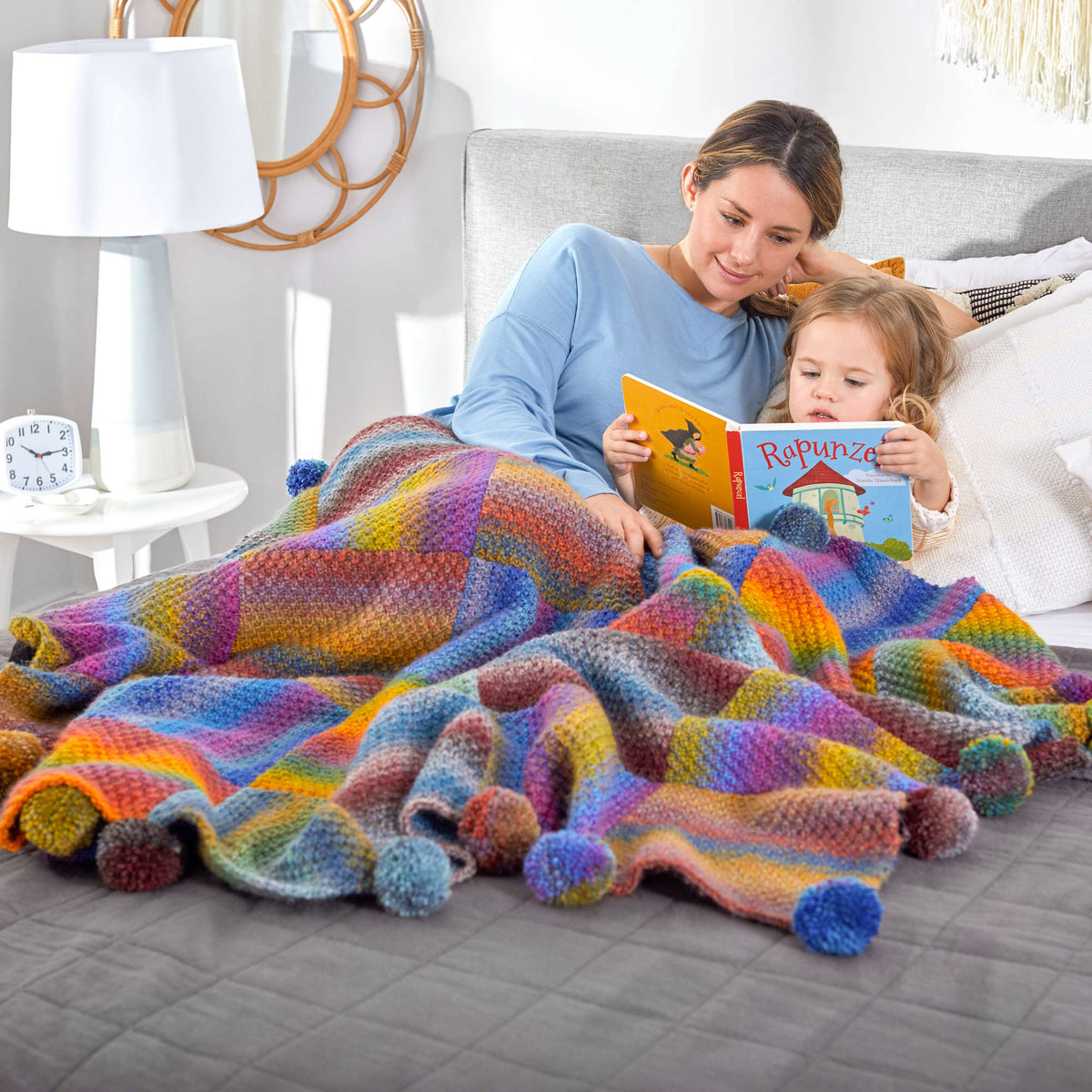 Knit Blanket made in Red Heart Colorscape Yarn