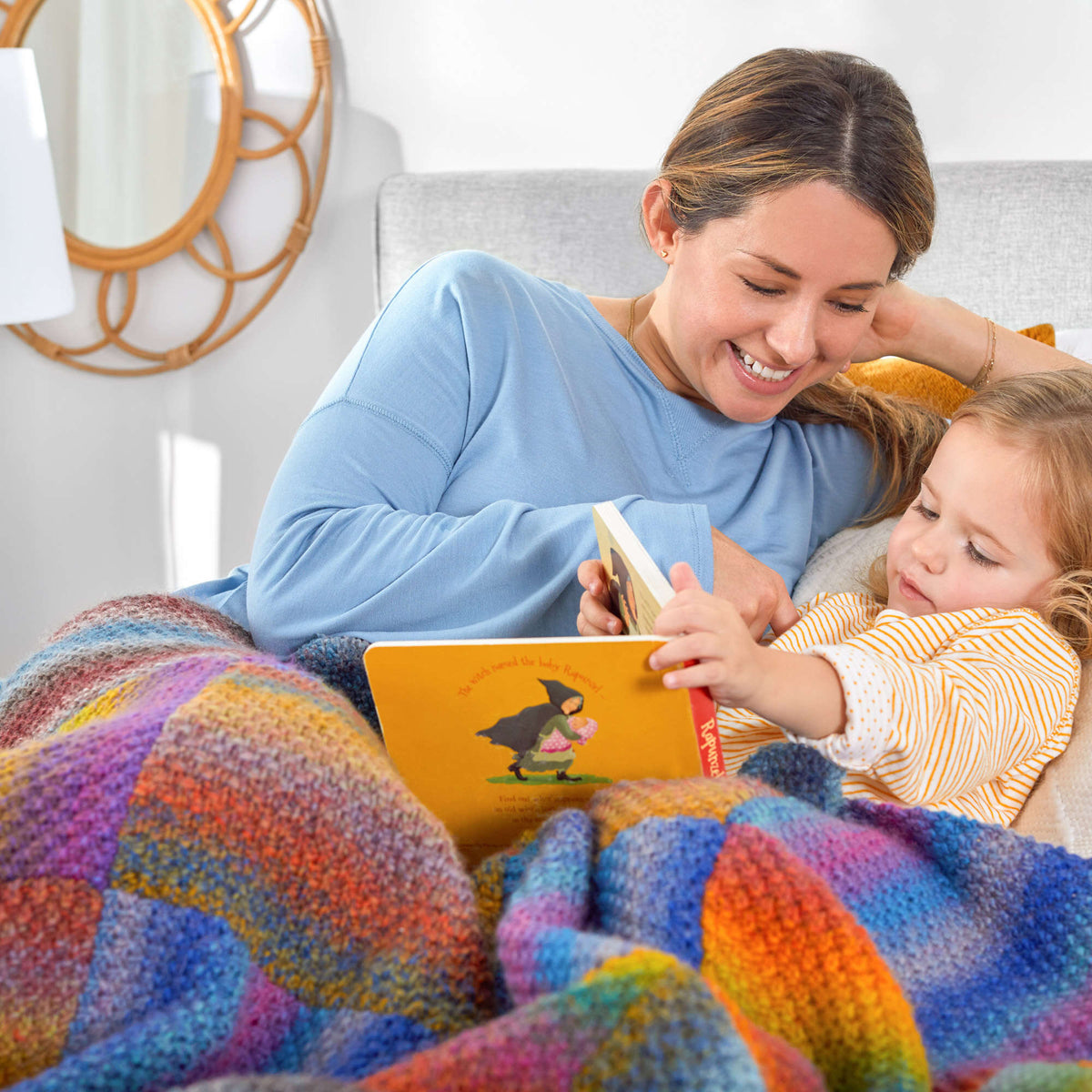 Knit Blanket made in Red Heart Colorscape Yarn