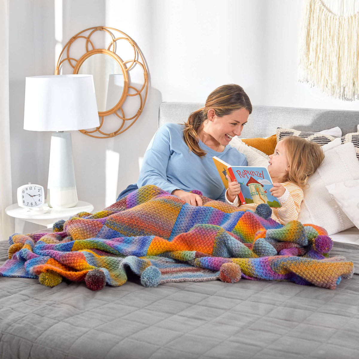 Knit Blanket made in Red Heart Colorscape Yarn