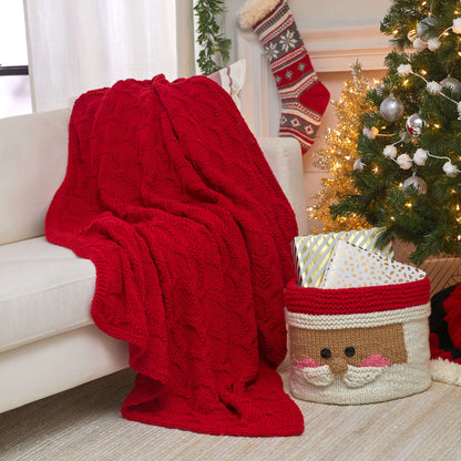 Red Heart Have a Cool Yule Knit Throw Knit Throw made in Red Heart With Love Yarn