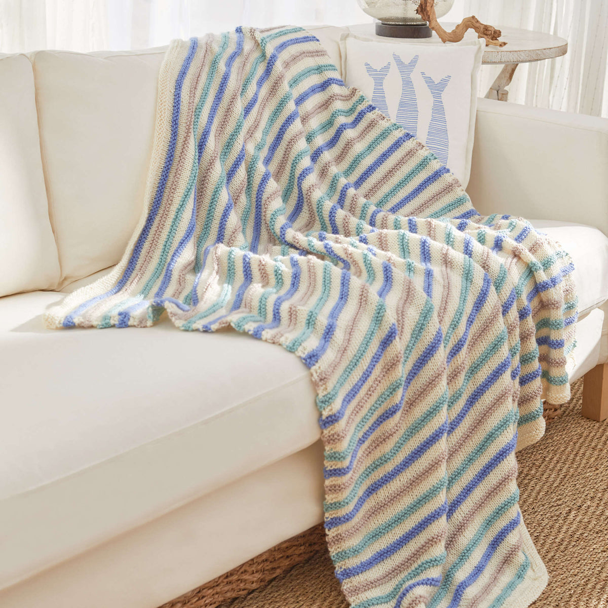 Knit Throw made in Red Heart Soft Yarn