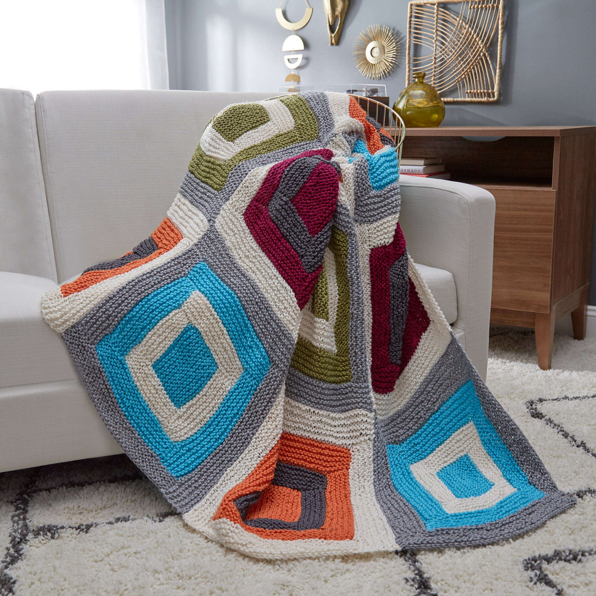 Knit Throw made in Red Heart Soft Yarn