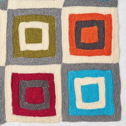 Red Heart Color Blocks Knit Throw Knit Throw made in Red Heart Soft Yarn