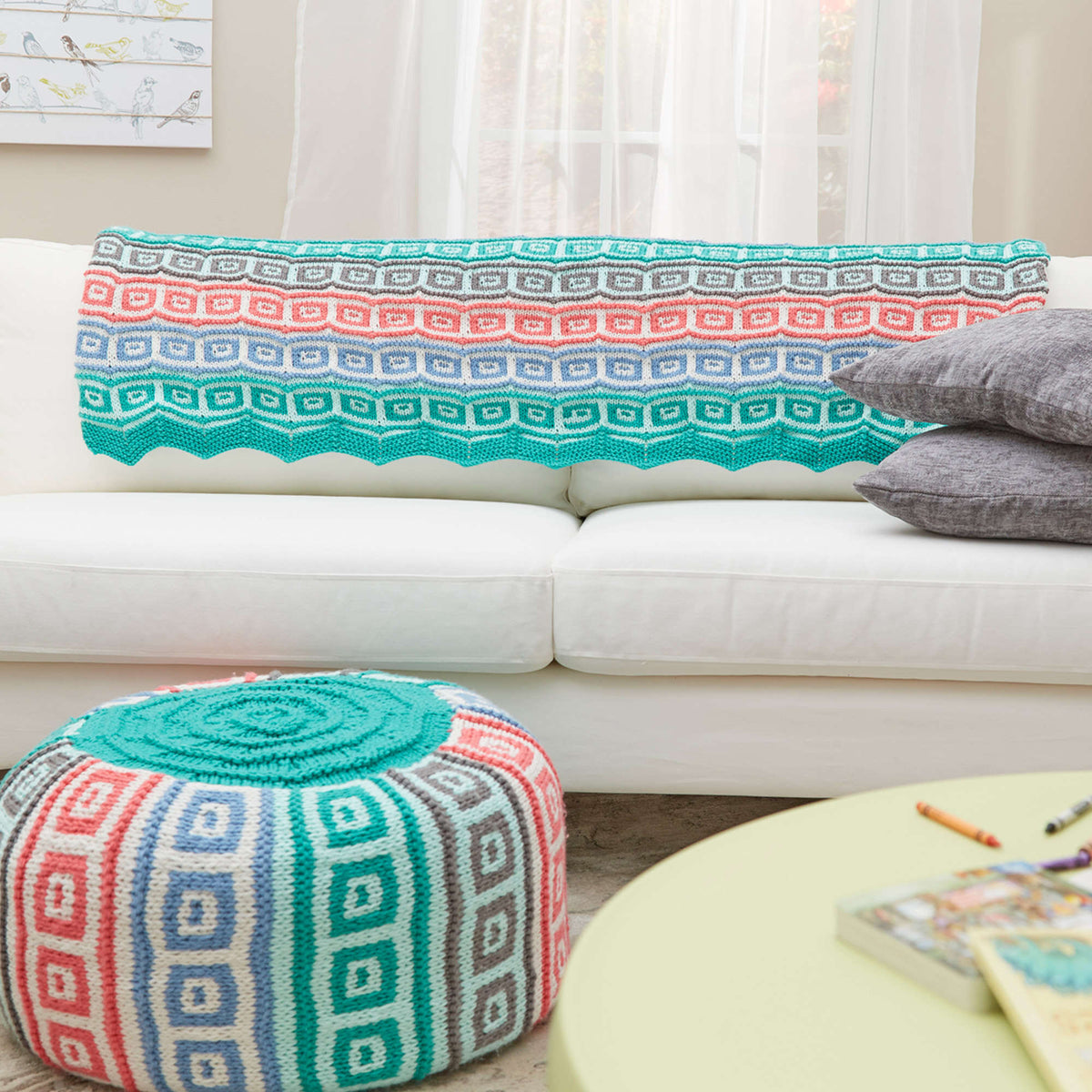 Knit Throw made in Red Heart With Love Yarn