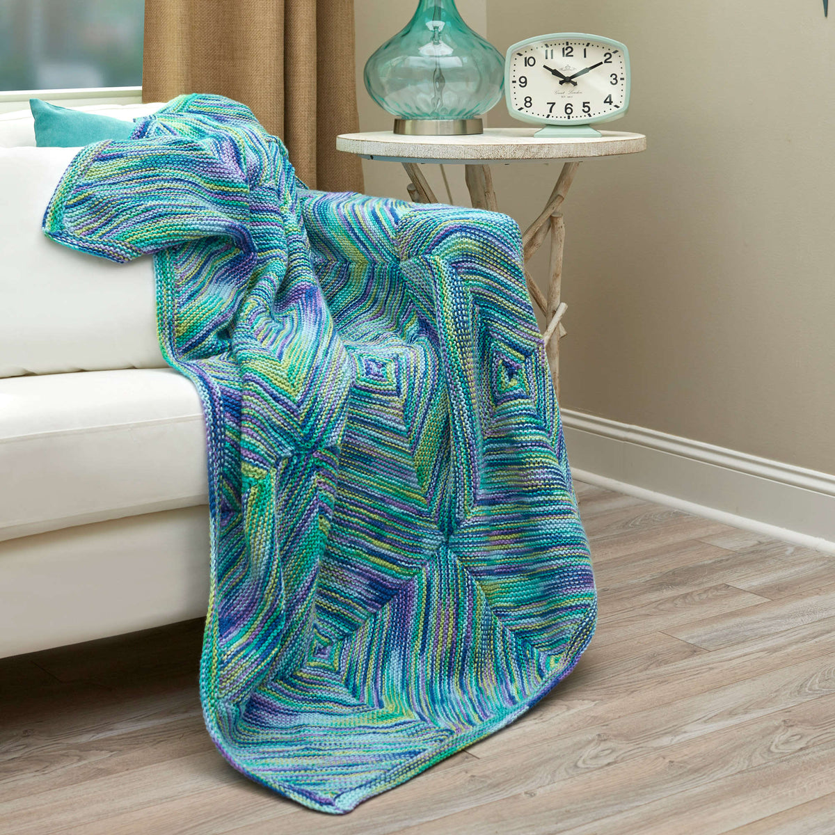 Knit Throw made in Red Heart Super Saver Yarn