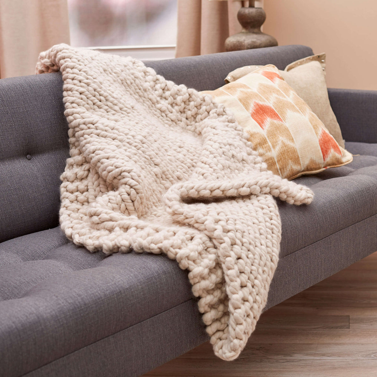 Knit Throw made in Red Heart Boutique Yarn