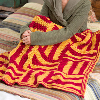 Red Heart Knit Stadium Lapghan Knit Lapghan made in Red Heart Team Spirit Yarn