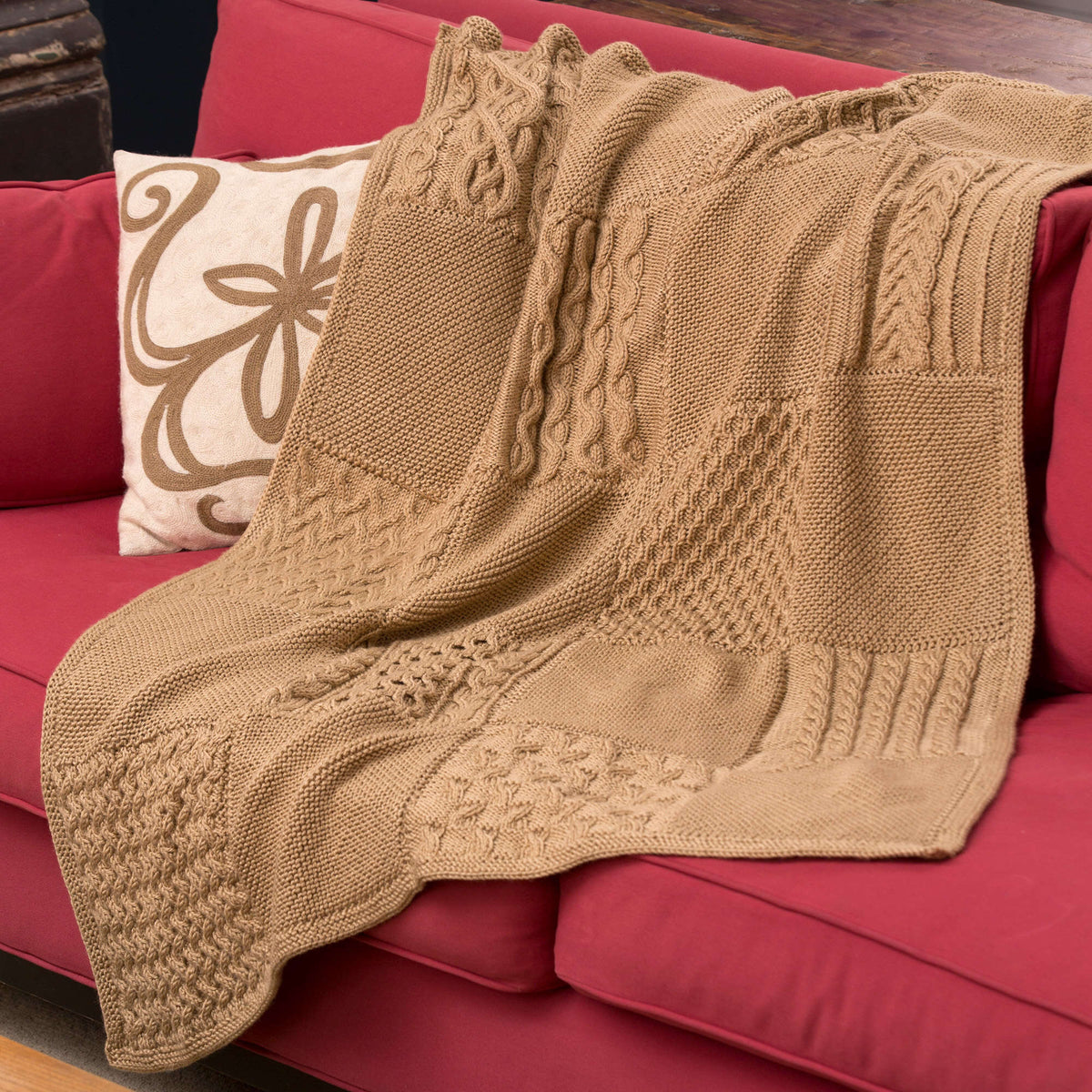 Knit Afghan made in Red Heart Soft Yarn