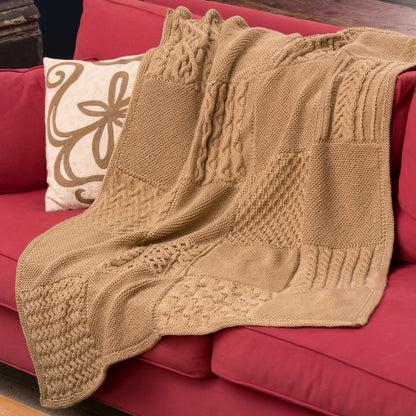 Red Heart Seed Stitch Diamonds Square for Knit Your Cables Afghan Knit Afghan made in Red Heart Soft Yarn